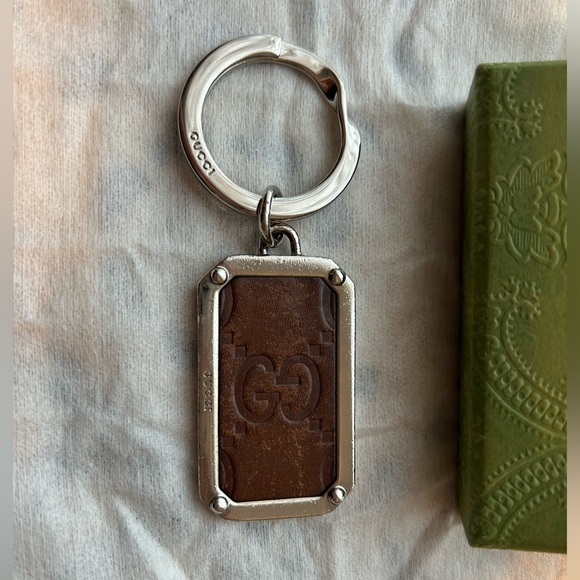 Gucci Silver and Brown Key Chain or Bag Charm - Picture 2 of 7